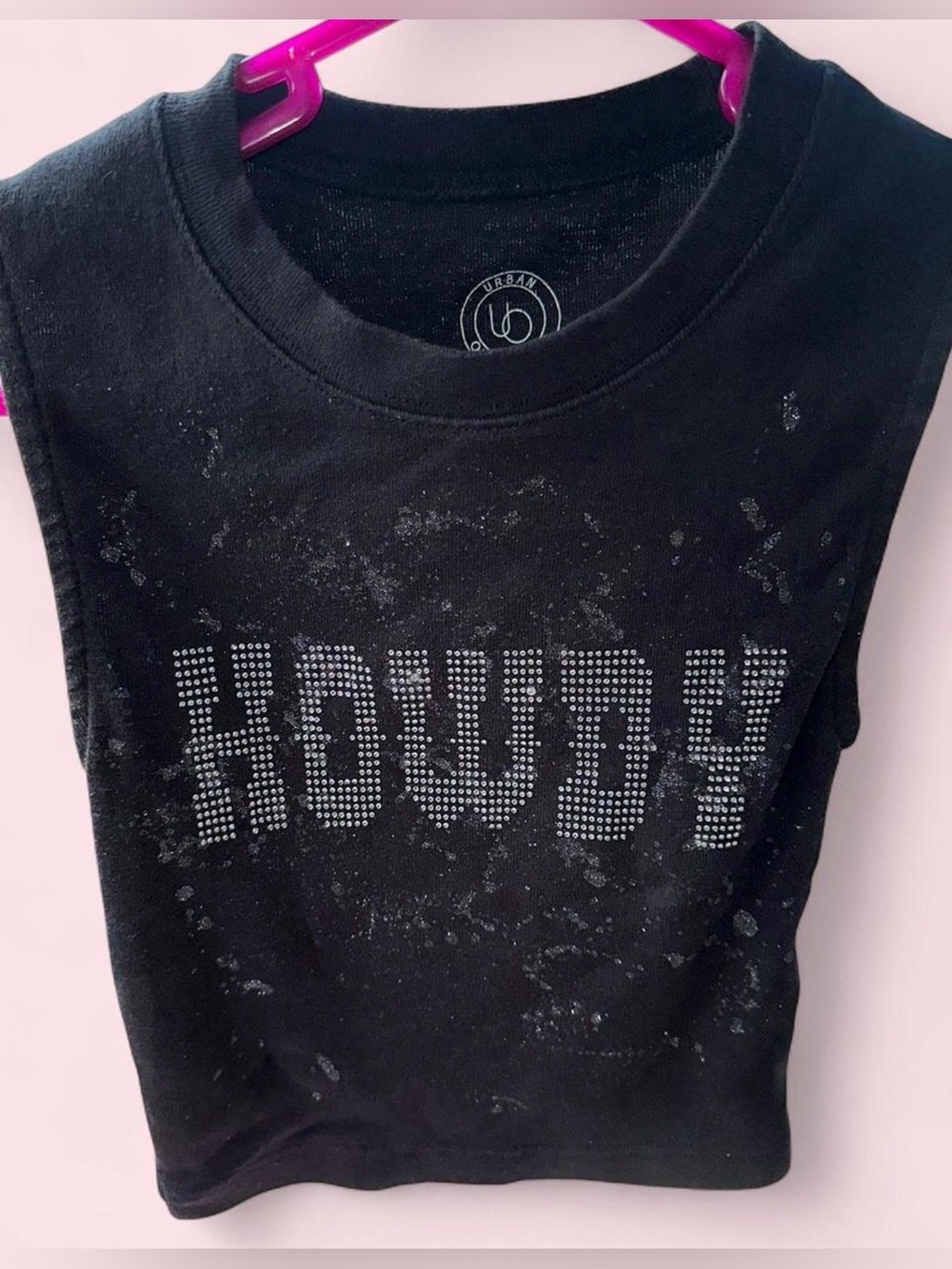 Urban Outfitters Black Graphic Tee with Stud Detailing